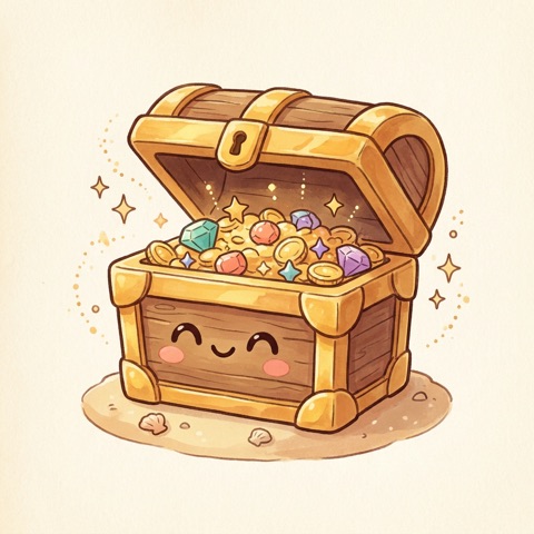 A happy treasure chest